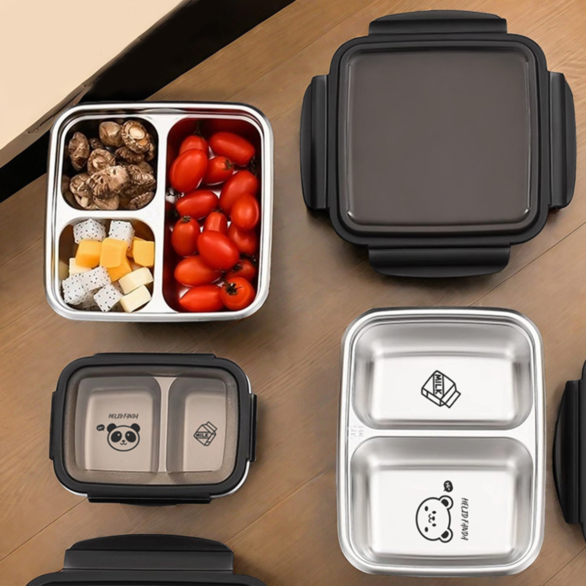 Food Storage Box Large - WORTHBUY-fiambrera de acero inoxidable 304 con