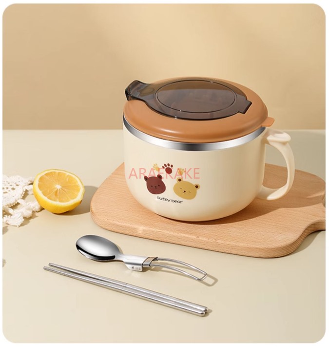 Stainless Lunch Box - Tazón de acero inoxidable con tapa,