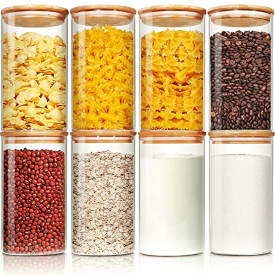 Food Storage Glass Container Set - Frascos de vidrio con tapas de