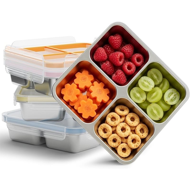 Food Storage Boxes With Lids - GIGI Paquete de 4 Recipientes para