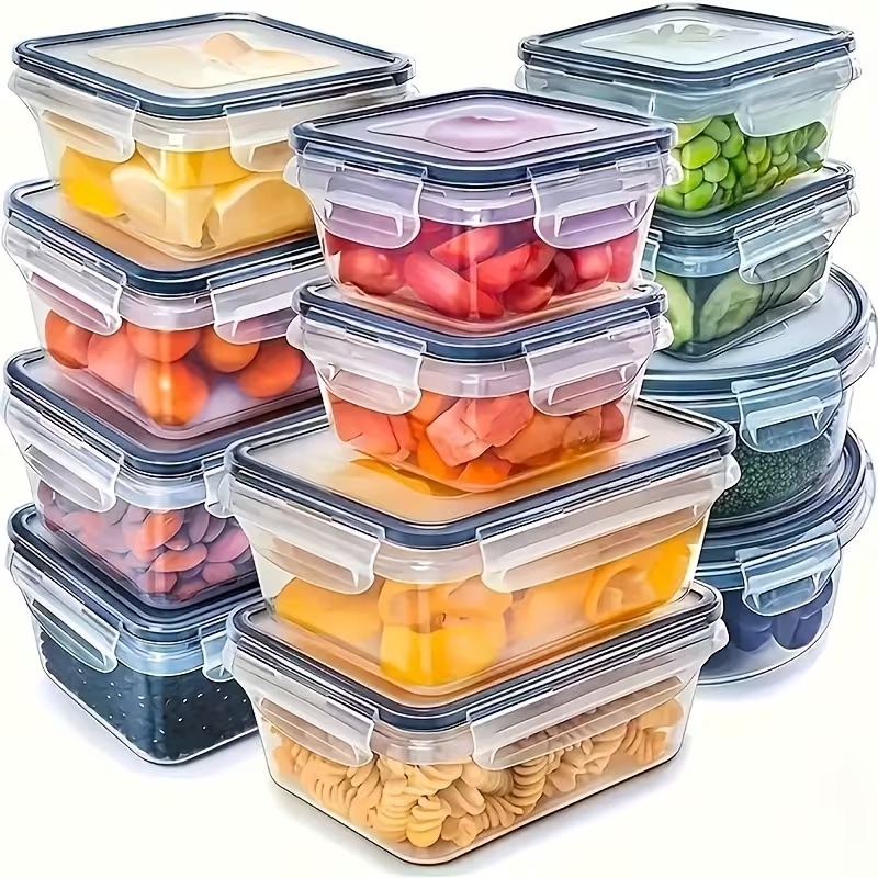 Food Storage Boxes With Lids - Juego de 4 Recipientes Transparentes para