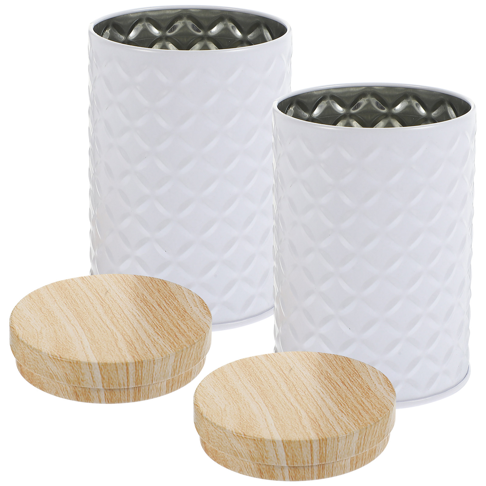 Food Storage Plastic - 2 Recipientes de Almacenamiento de Hojalata