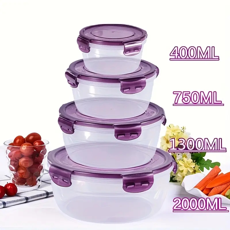 Food Storage For Camping - 4 Recipientes de Plástico para Almacenamiento