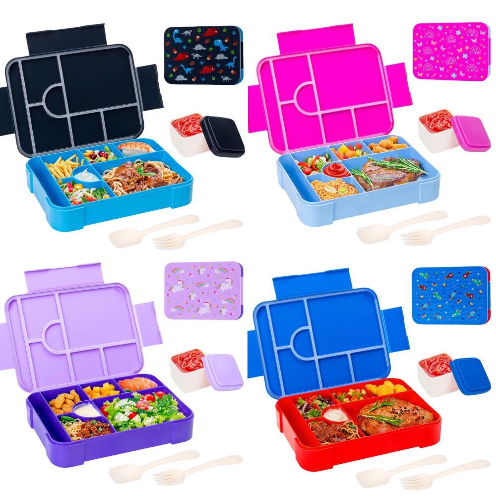 Food Storage Dividers - Lonchera Infantil con Diseño Adorable, Portátil,
