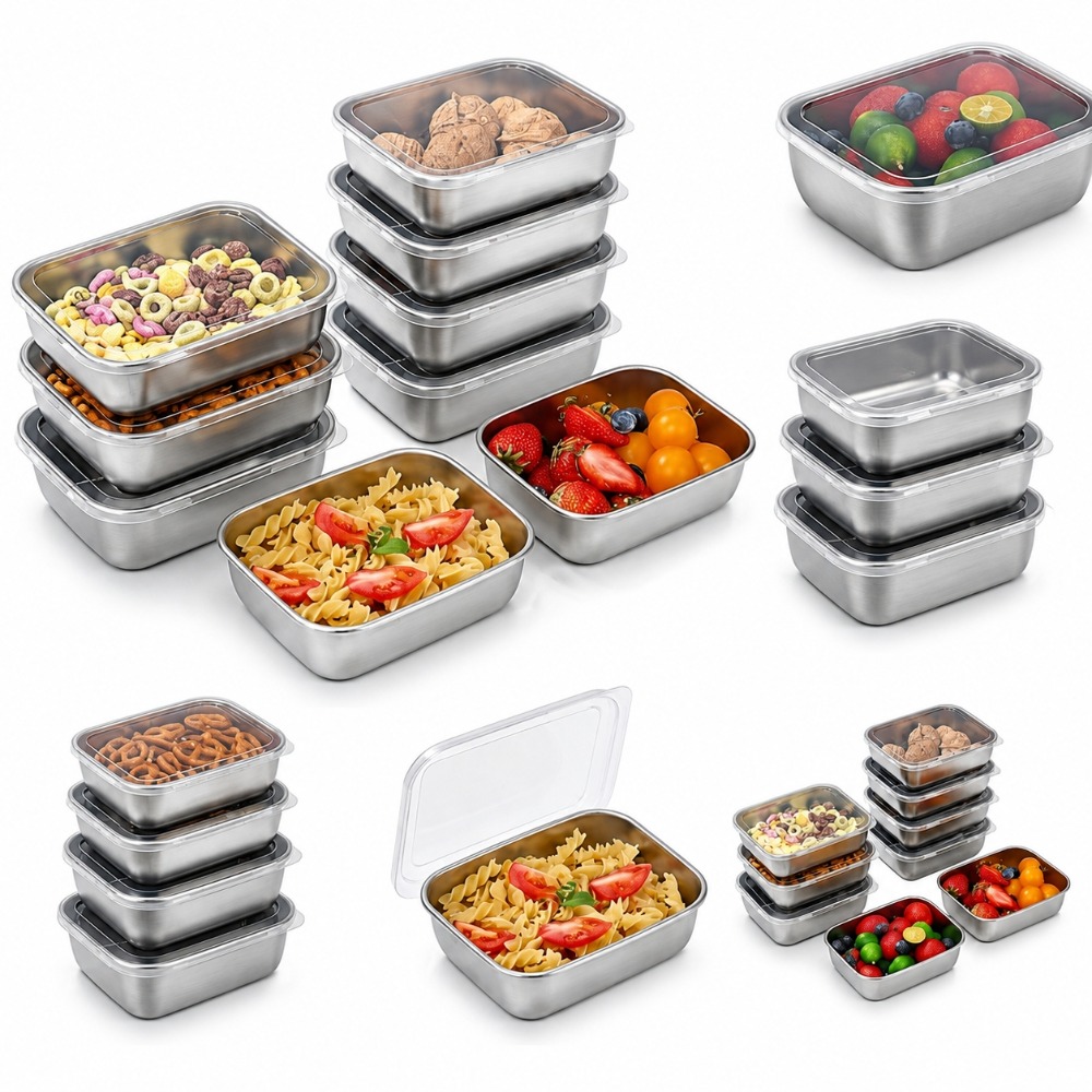 Stainless Lunch Box - Juego de 6 Recipientes Herméticos de