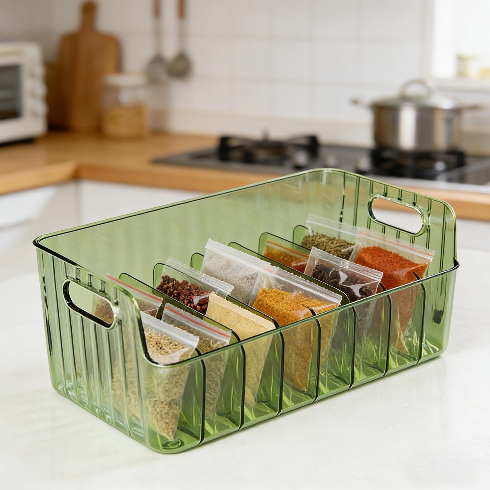 Food Storage Dividers - Organizador de Especias Transparente con Divisiones,