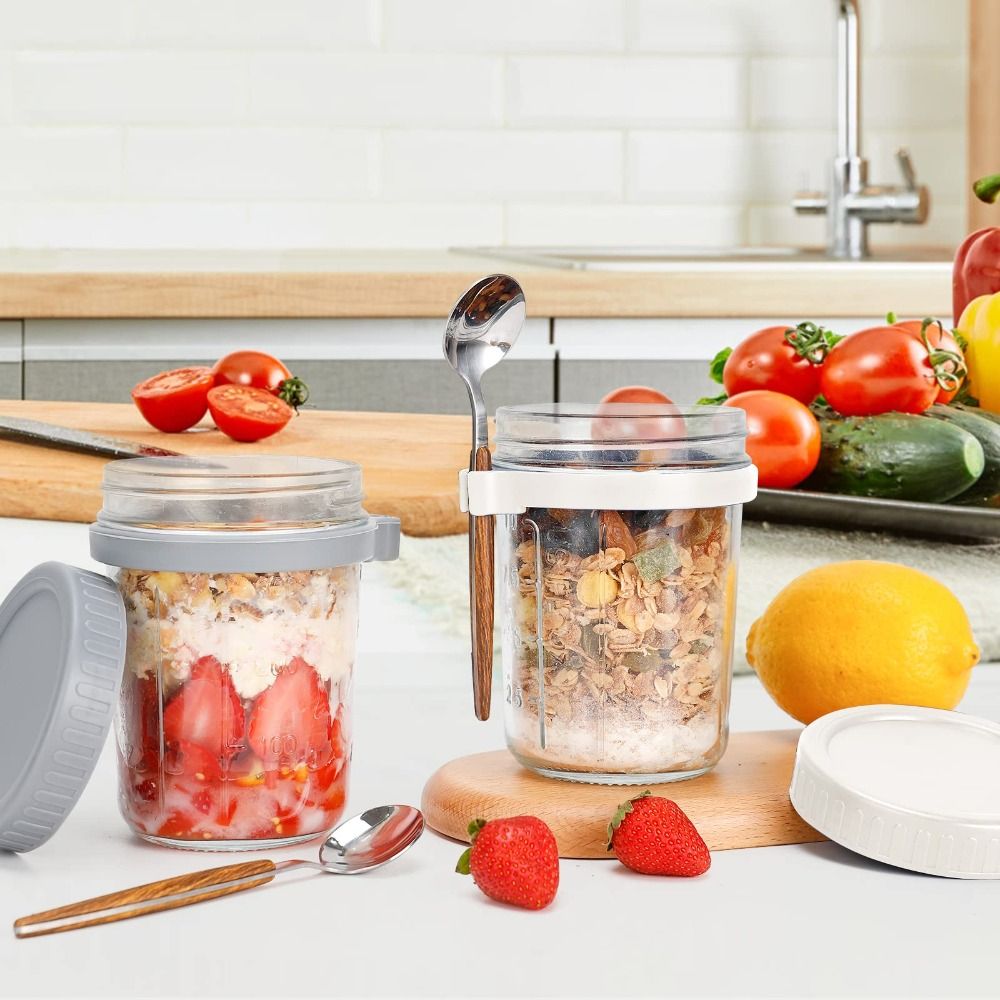 Food Storage Glass Container Set - Tarro de yogur de 350ml, tarros