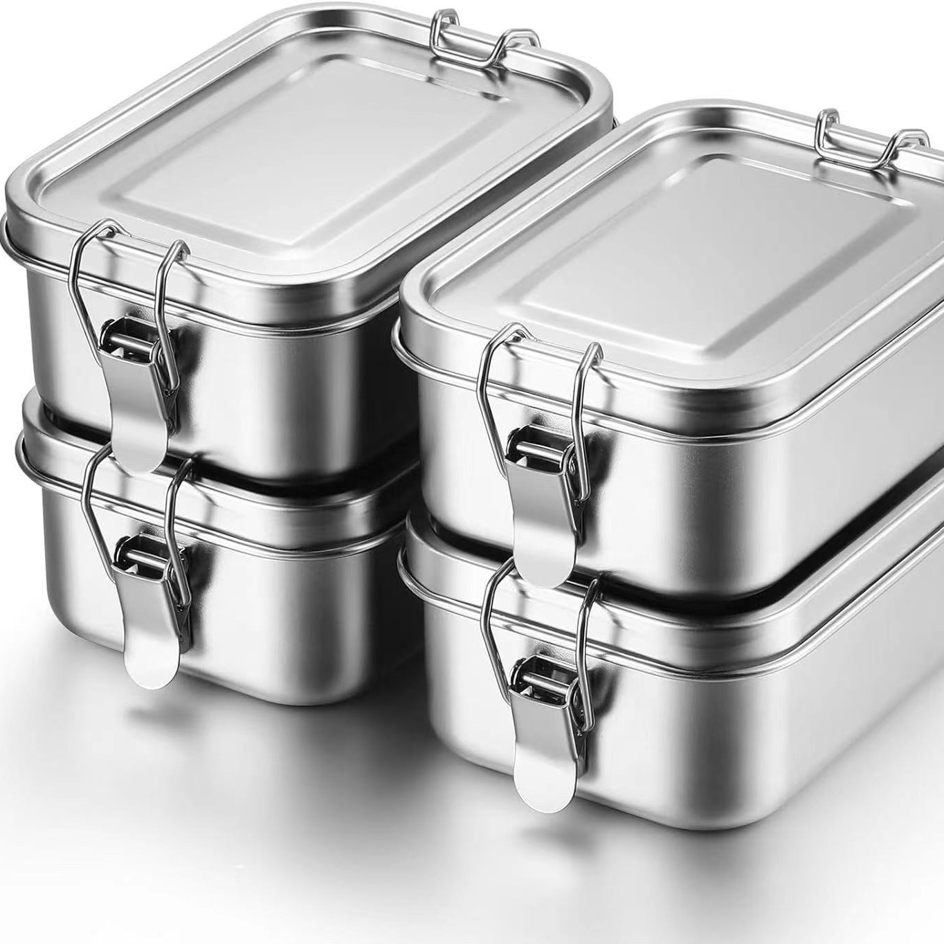 Stainless Lunch Box - Lonchera Cuadrada de Acero Inoxidable Resistente,