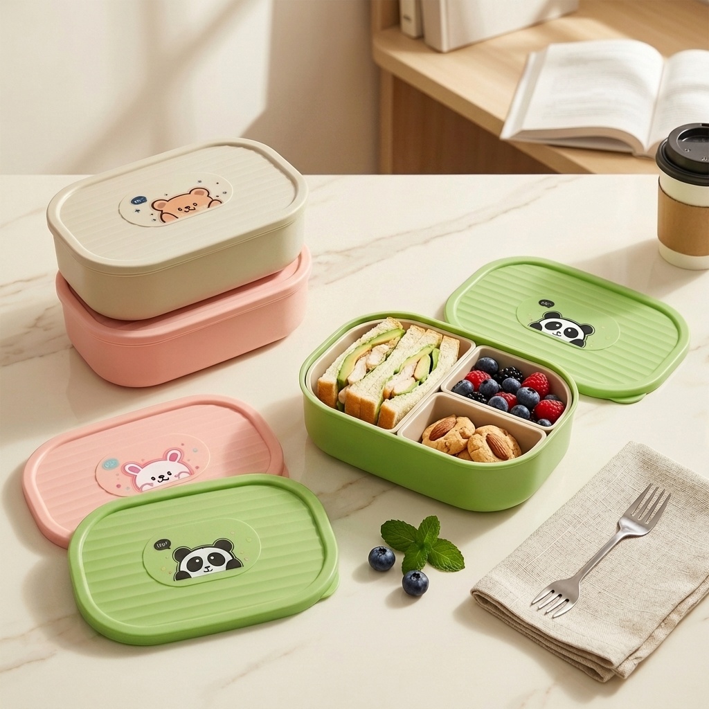 Food Storage Dividers - Lonchera de plástico con divisiones para