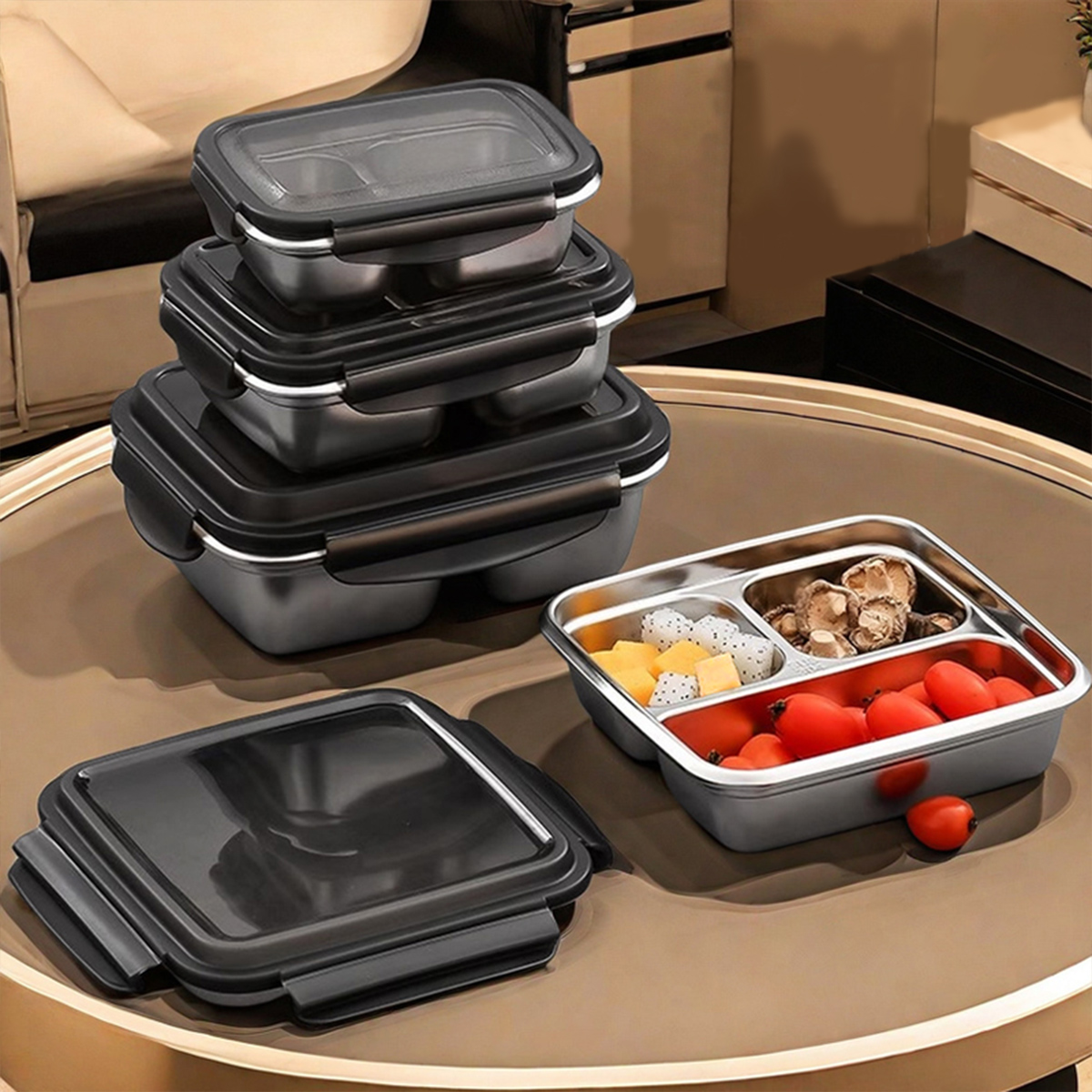 WORTHBUY-fiambrera de acero in - Food Storage Box Large reseña y precio