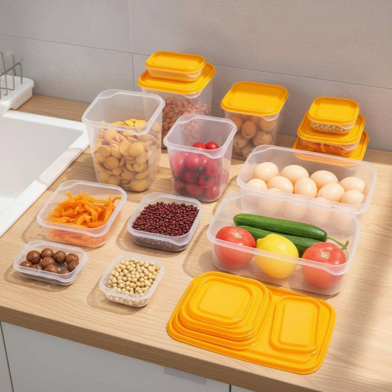 Juego de 17 Recipientes para R - Food Storage Boxes With Lids reseña y precio