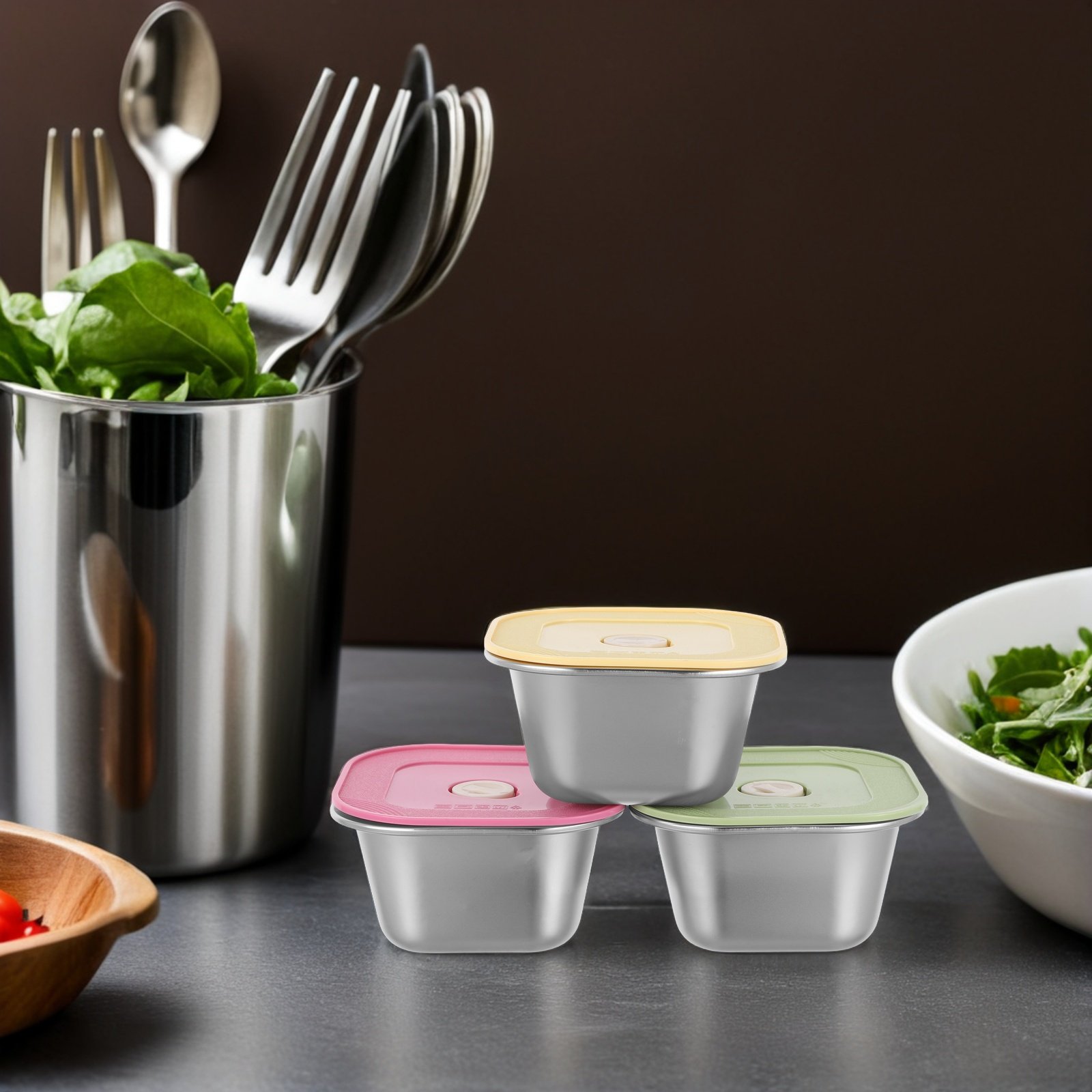 Juego de 3 Recipientes para Sn - Stainless Lunch Box reseña y precio