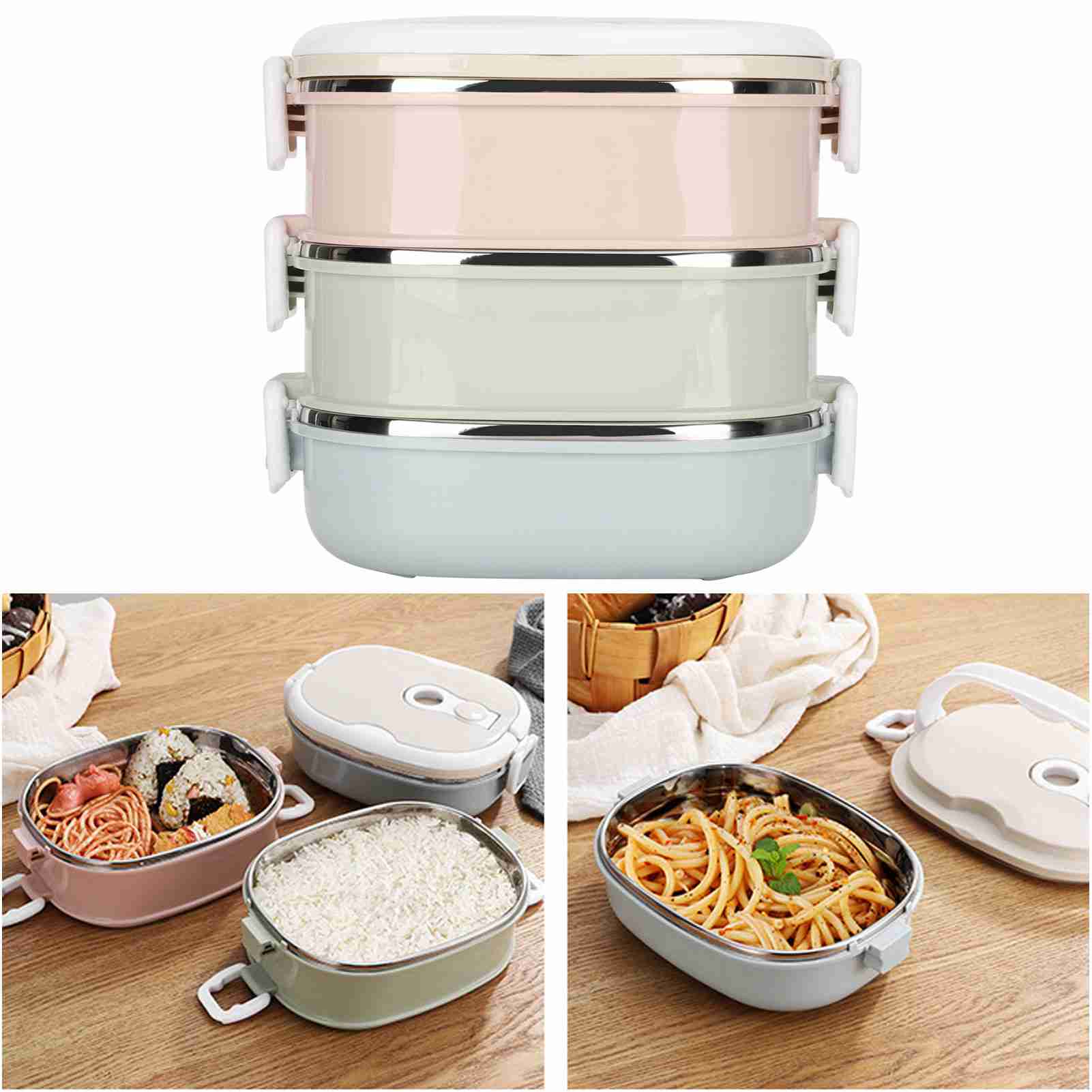 Fiambrera multicapa, contenedo - Food Storage Box Large reseña y precio