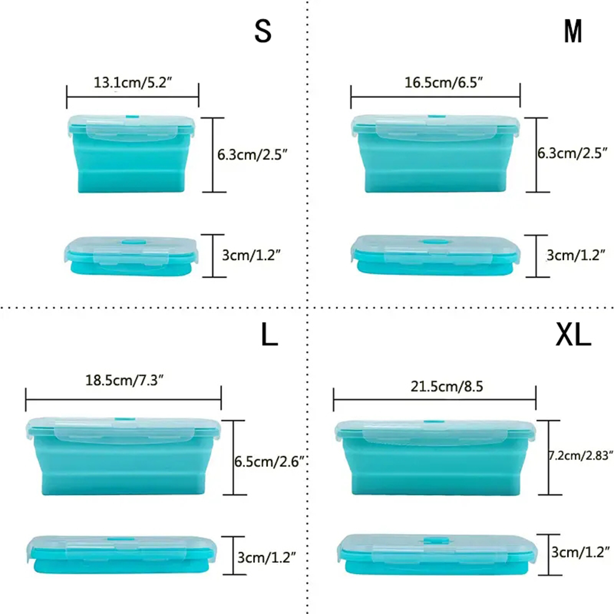 Contenedor Plegable de Silicon - Food Storage Boxes With Lids reseña y precio