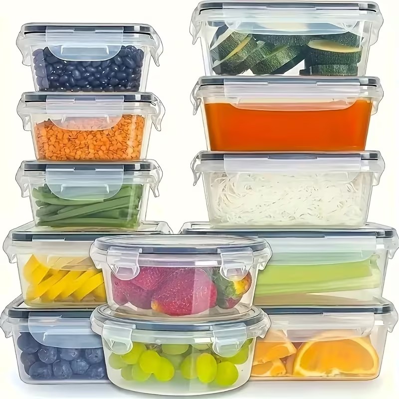 Juego de 4 Recipientes Transpa - Food Storage Boxes With Lids reseña y precio