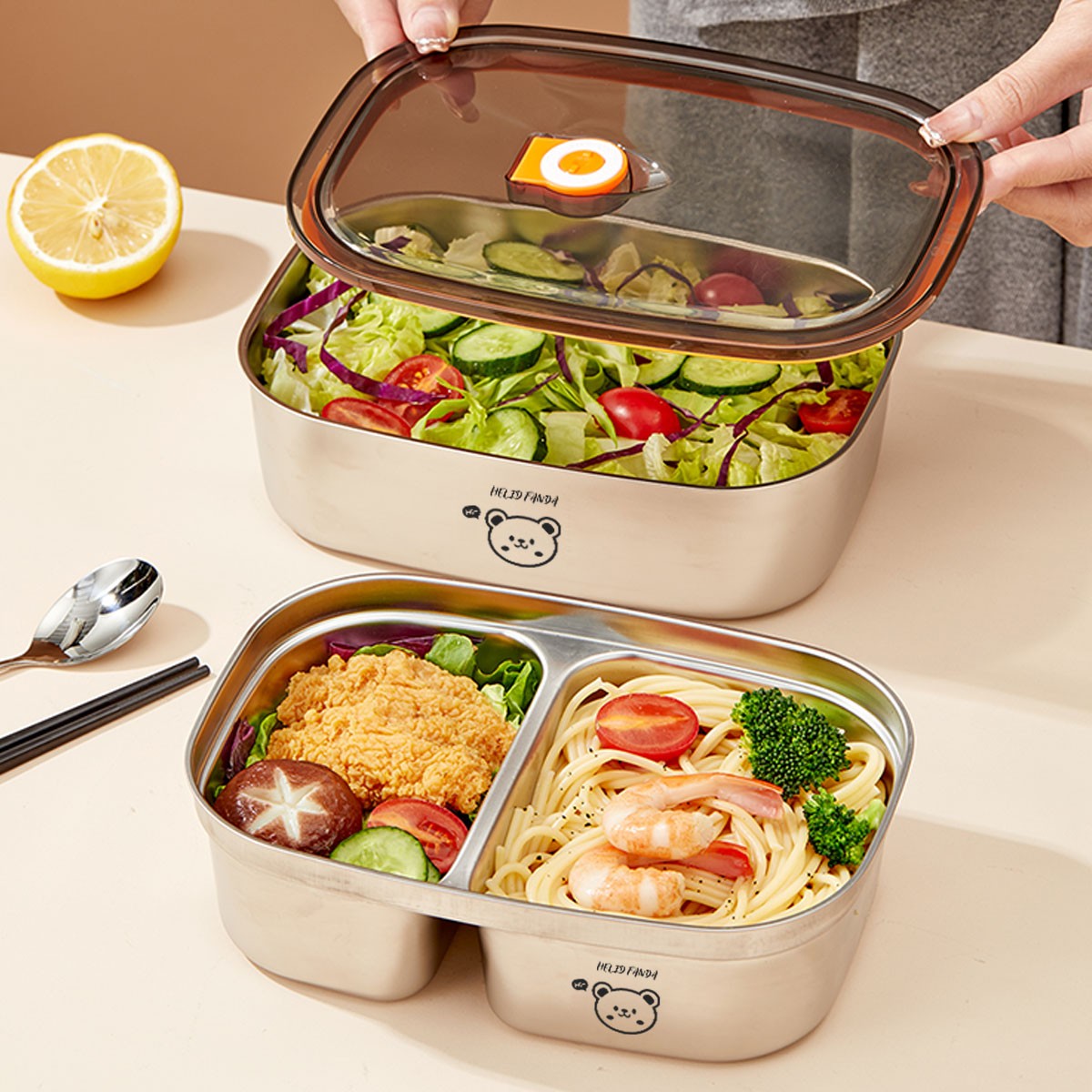 Lonchera portátil de acero ino - Food Storage Box Large reseña y precio