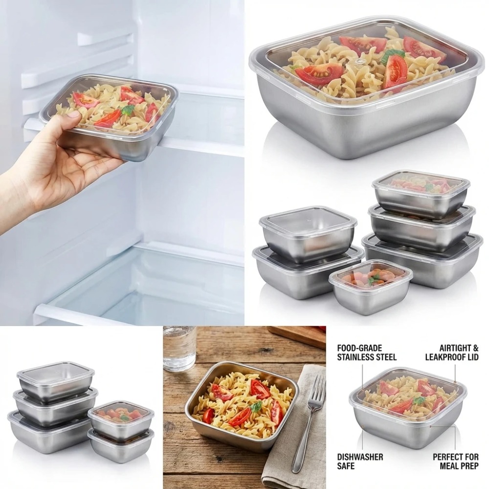 Juego de 6 Recipientes Herméti - Stainless Lunch Box reseña y precio