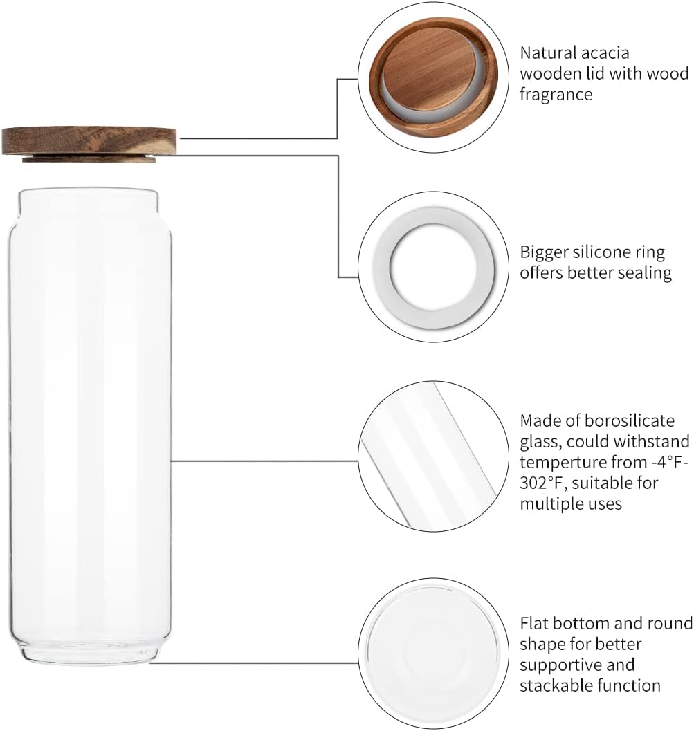 Paquete de 4 Frascos de Vidrio - Food Storage Glass Container Set reseña y precio