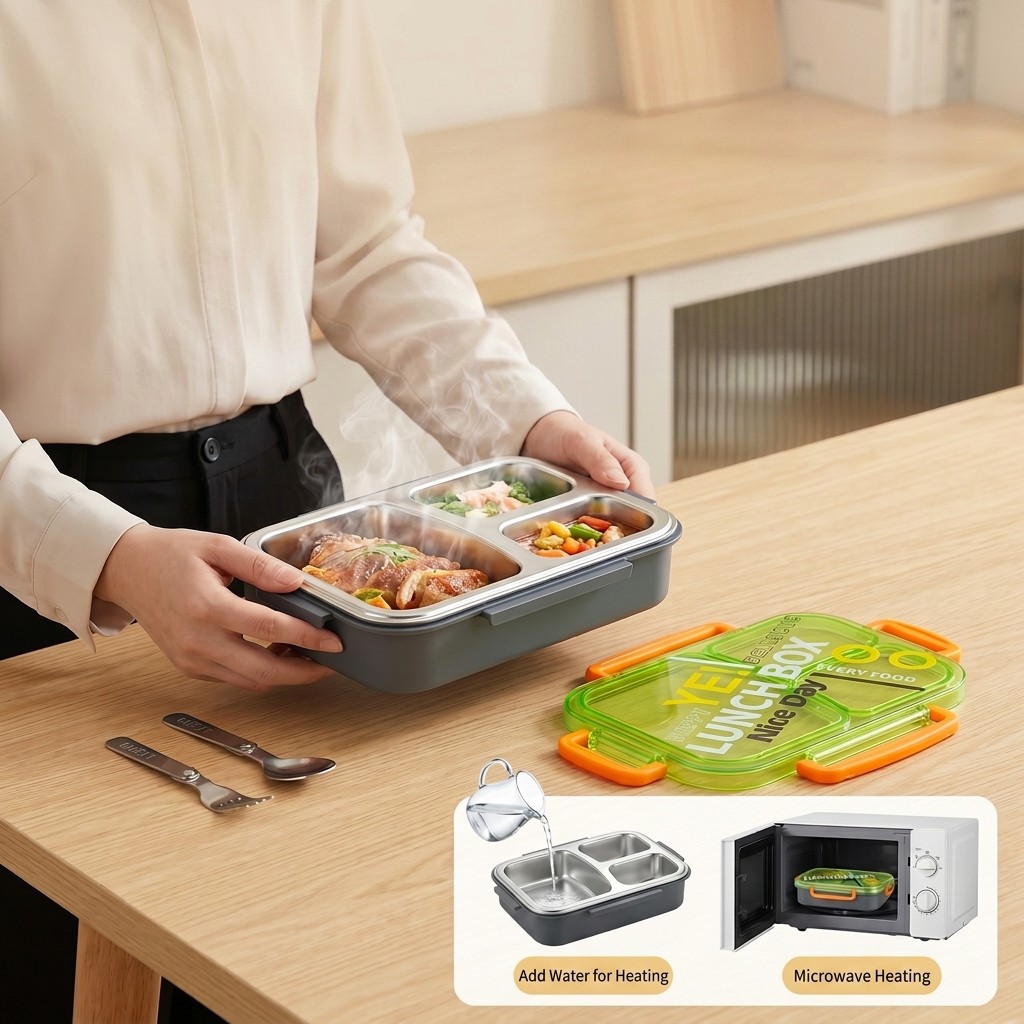 Lonchera Bento de Acero Inoxid - Food Storage Dividers reseña y precio