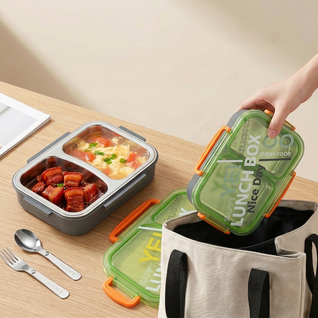 Lonchera Bento de Acero Inoxid - Food Storage Dividers reseña y precio
